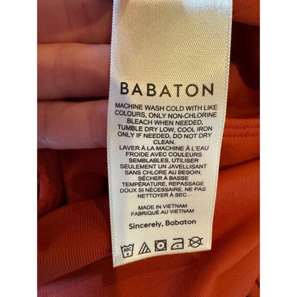 Babaton Bodysuit Women Medium Orange Red Long Sleeve Original Contour Crew - Picture 7 of 8